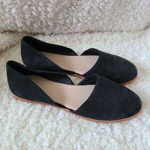 M4DE Nadia Black Leather D'orsay‎ Flats Size 7.5